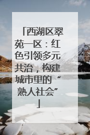 西湖区翠苑一区：红色引领多元共治，构建城市里的“熟人社会”