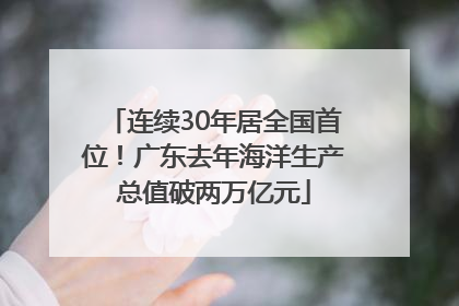 连续30年居全国首位！广东去年海洋生产总值破两万亿元