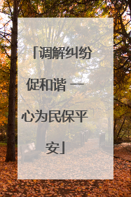 调解纠纷促和谐 一心为民保平安