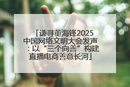谦寻董海锋2025中国网络文明大会发声：以“三个向善”构建直播电商善意长河