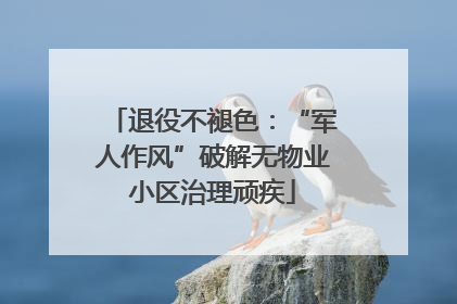 退役不褪色：“军人作风”破解无物业小区治理顽疾