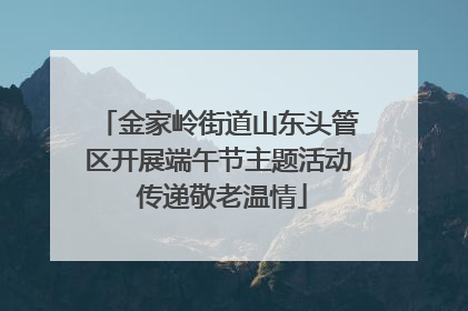 金家岭街道山东头管区开展端午节主题活动 传递敬老温情