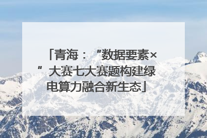 青海：“数据要素×”大赛七大赛题构建绿电算力融合新生态