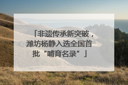 非遗传承新突破，潍坊杨静入选全国首批“哺育名录”