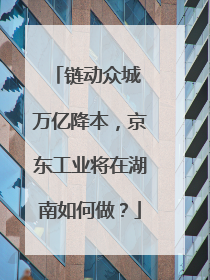 链动众城 万亿降本，京东工业将在湖南如何做？