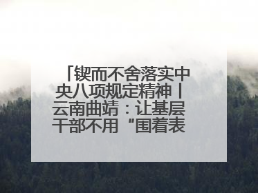 锲而不舍落实中央八项规定精神丨云南曲靖：让基层干部不用“围着表格转”