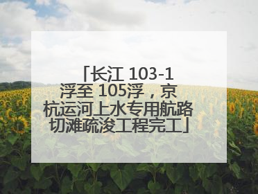 长江 103-1浮至 105浮，京杭运河上水专用航路切滩疏浚工程完工
