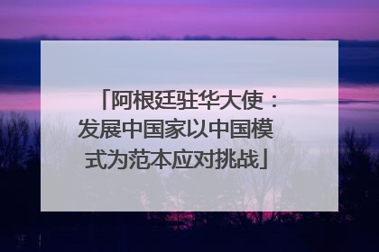 阿根廷驻华大使：发展中国家以中国模式为范本应对挑战