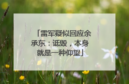 雷军疑似回应余承东：诋毁，本身就是一种仰望