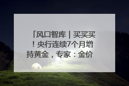 风口智库｜买买买！央行连续7个月增持黄金，专家：金价或仍易涨难跌