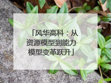 风华高科：从资源模型到能力模型变革跃升