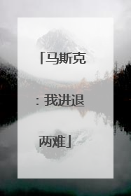 马斯克：我进退两难