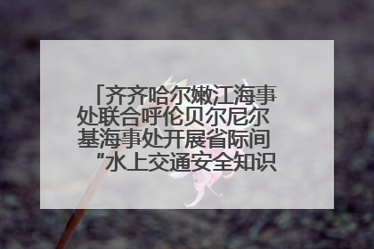 齐齐哈尔嫩江海事处联合呼伦贝尔尼尔基海事处开展省际间“水上交通安全知识进校园”活动