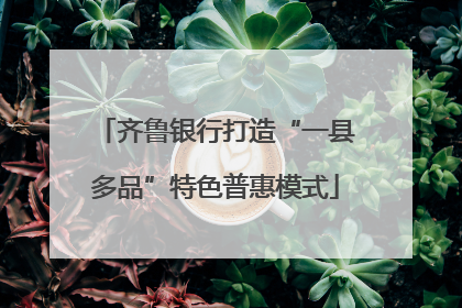 齐鲁银行打造“一县多品”特色普惠模式