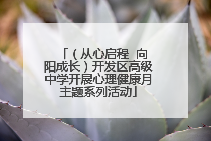 （从心启程  向阳成长）开发区高级中学开展心理健康月主题系列活动
