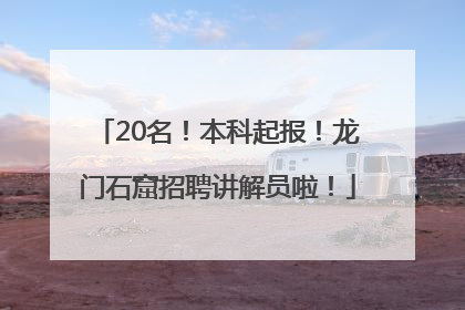 20名！本科起报！龙门石窟招聘讲解员啦！