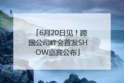 6月20日见！跨国公司峰会首发SHOW嘉宾公布