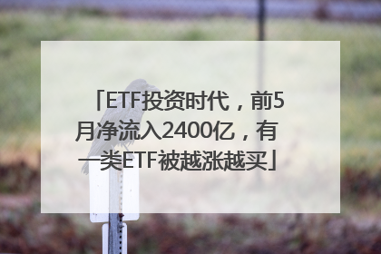 ETF投资时代，前5月净流入2400亿，有一类ETF被越涨越买